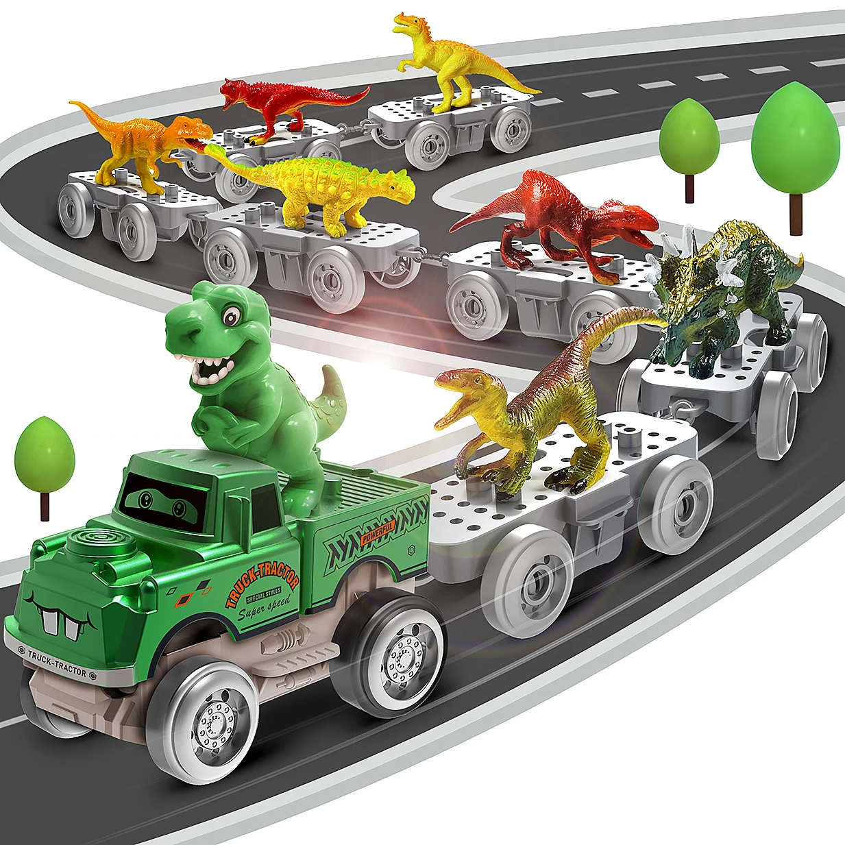 Tracks Cars Compatible Glow in the Dark LED Flashing Light Toy Cars Set for Most Race Tracks - Light up Cars for Kids