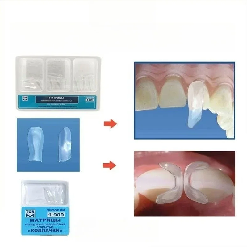 10pcs Lab Transparent Forming Sheet Black Triangular Arch Forming Sheet Anterior Teeths Black Triangular Forming Sheet Material
