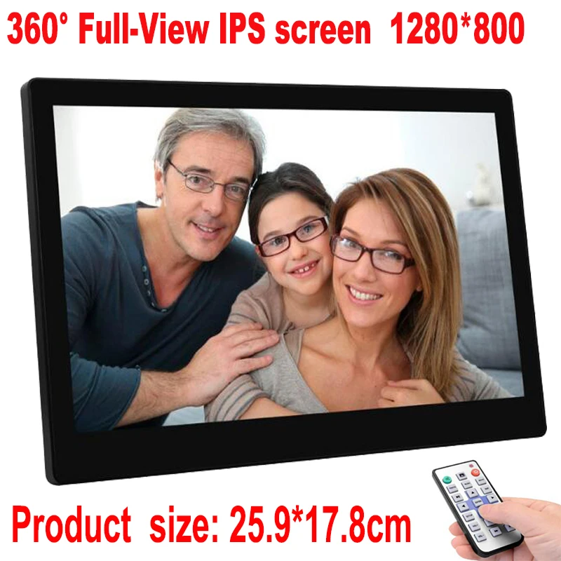 10 inch HD IPS LCD 1280*800 Digital Photo Frame Alarm Clock MP3 MP4 Video Player with Remote Desktop