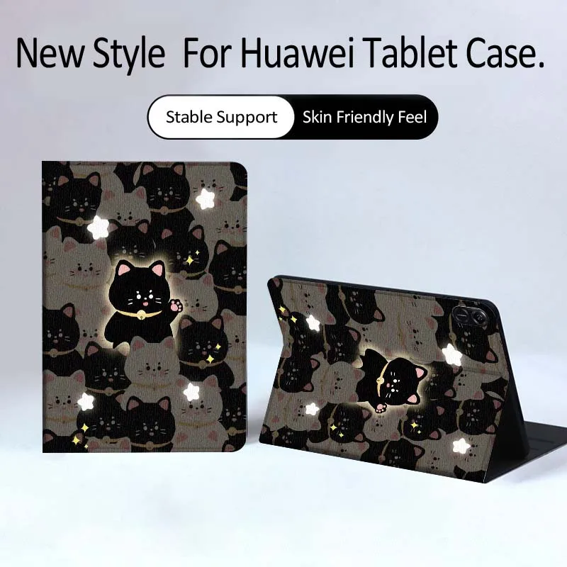 

Cartoon Black Cat Star Tablet Case For Huawei MatePad Pro Air 12 X Honor Pad 8 V8 9 13 GT GT2 3 12.6 13.3 Inch