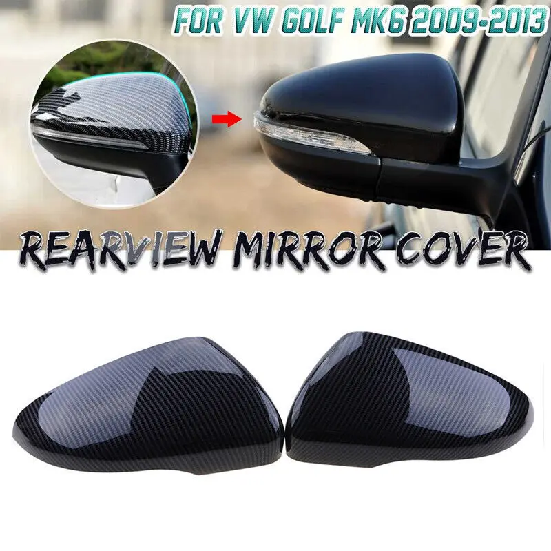 

Replacement Side Wing Rearview Mirror Cover Mirror Caps For VW GOLF 6 MK6 GTI R GTD 2008-2013 Glossy Black Car Accessories