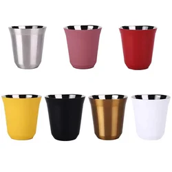 160ML Espresso Mugs 304 Stainless Steel Coffee Milk Water Drink Breakfast Cups Insulated Double Wall Safe Coffee Mug