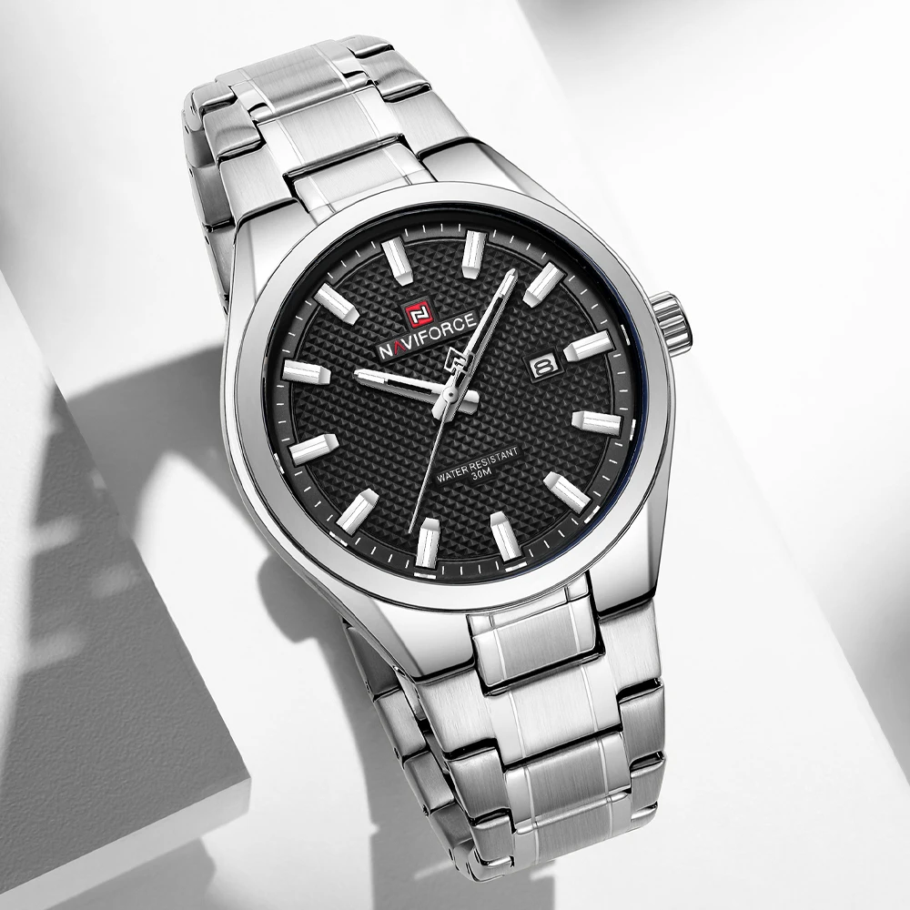 NAVIFORCE Luxury Business Date Watch for Men Luminous Stainless Steel Watches Quartz Man Clock Fashion Brand Reloj Hombre