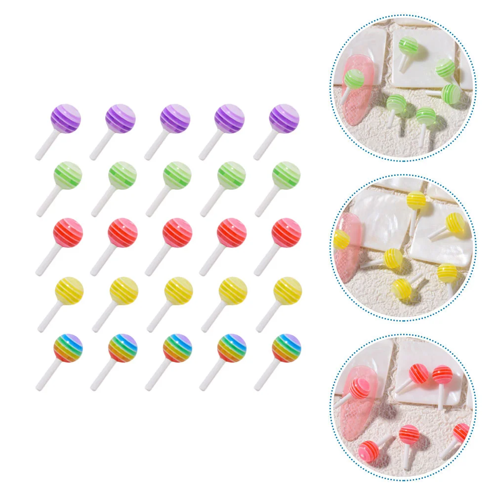 

25 Pcs Nail Accessories Decor DIY Manicure Decors Resin Charms Supply Ornament Candy Shape Studs Tools