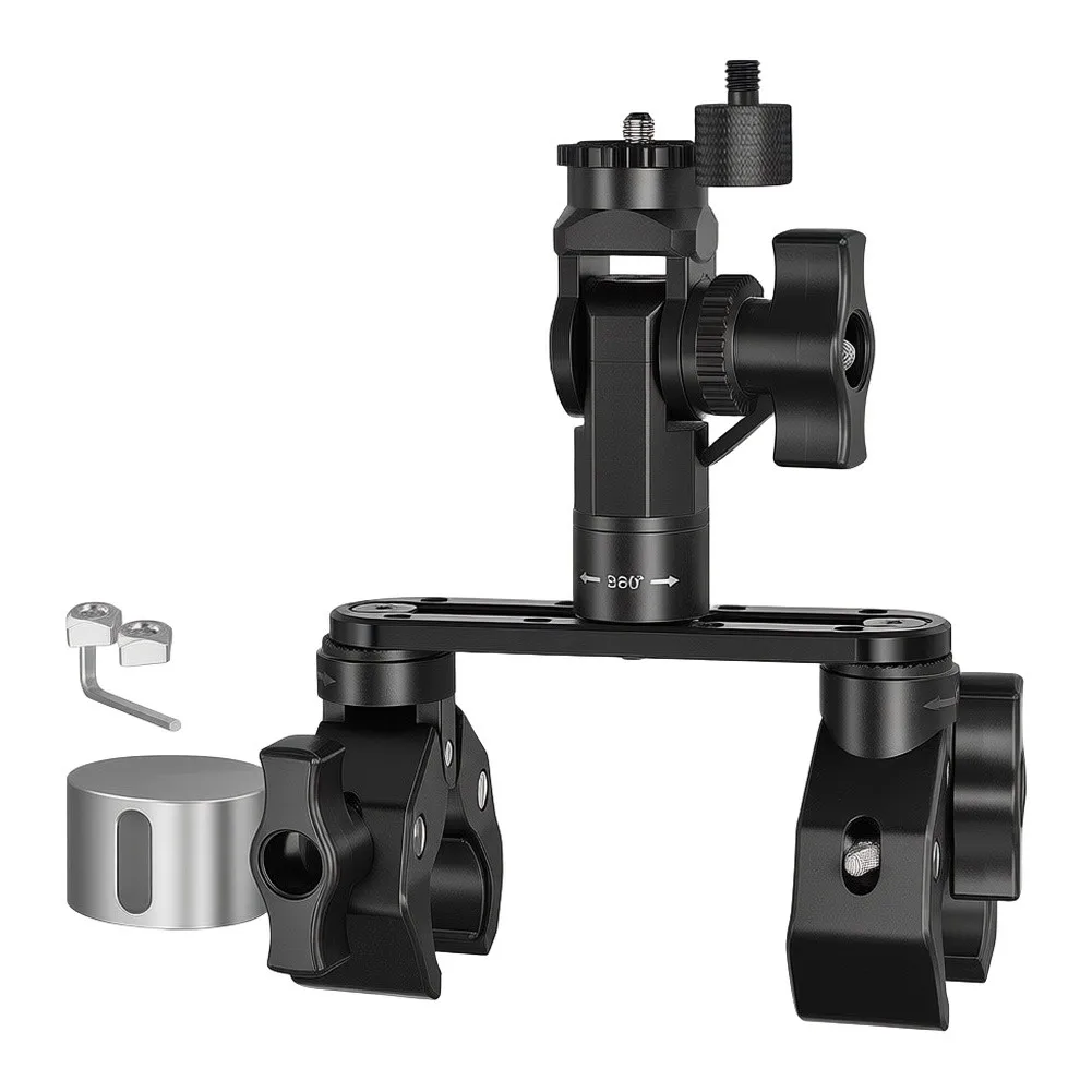 Dual Clamp Adjustable Aluminum Mount Bracket 270 Degree For Starlink V5 X For Gen 3 Dish Rail Roof Rack RV Ladder Pole