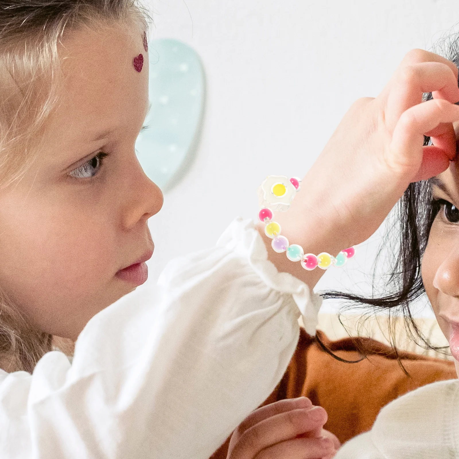 

6Pcs Kids Elastic Beaded Bracelets Children Jewelry Set for Girls with Vibrant Colors Lightweight Flexible Wristband Gift Pack