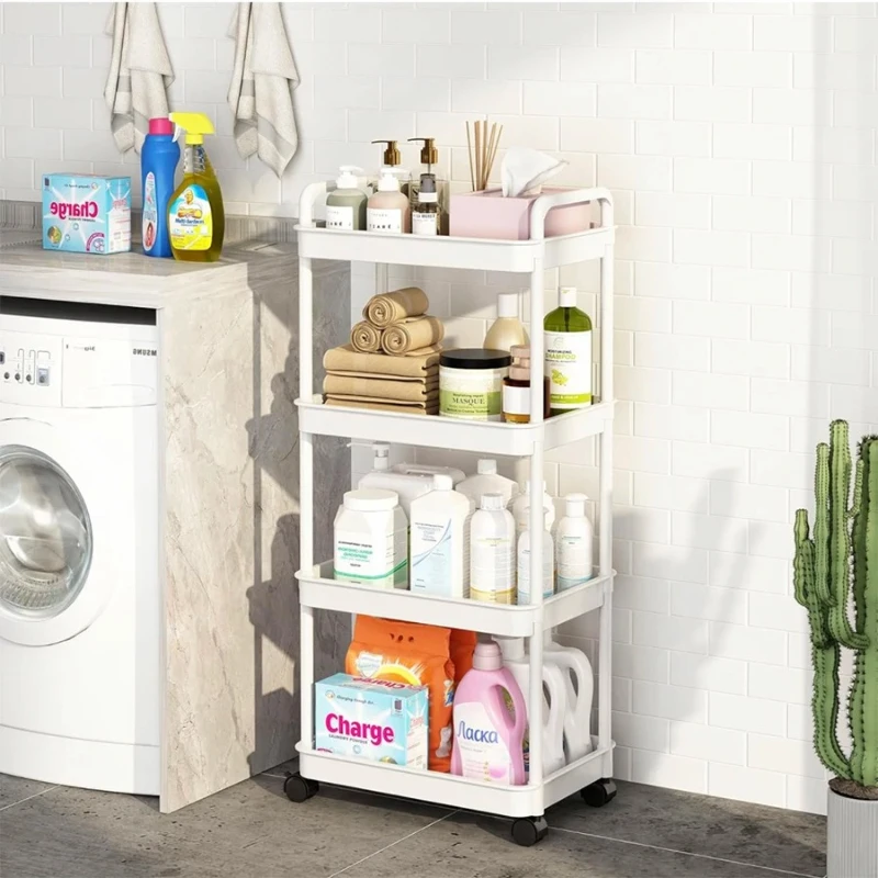 

Rolling Cart with Wheels Detachable Utility Storage Cart with Handle Storage Basket Organizer Furniture Kitchen Accessories