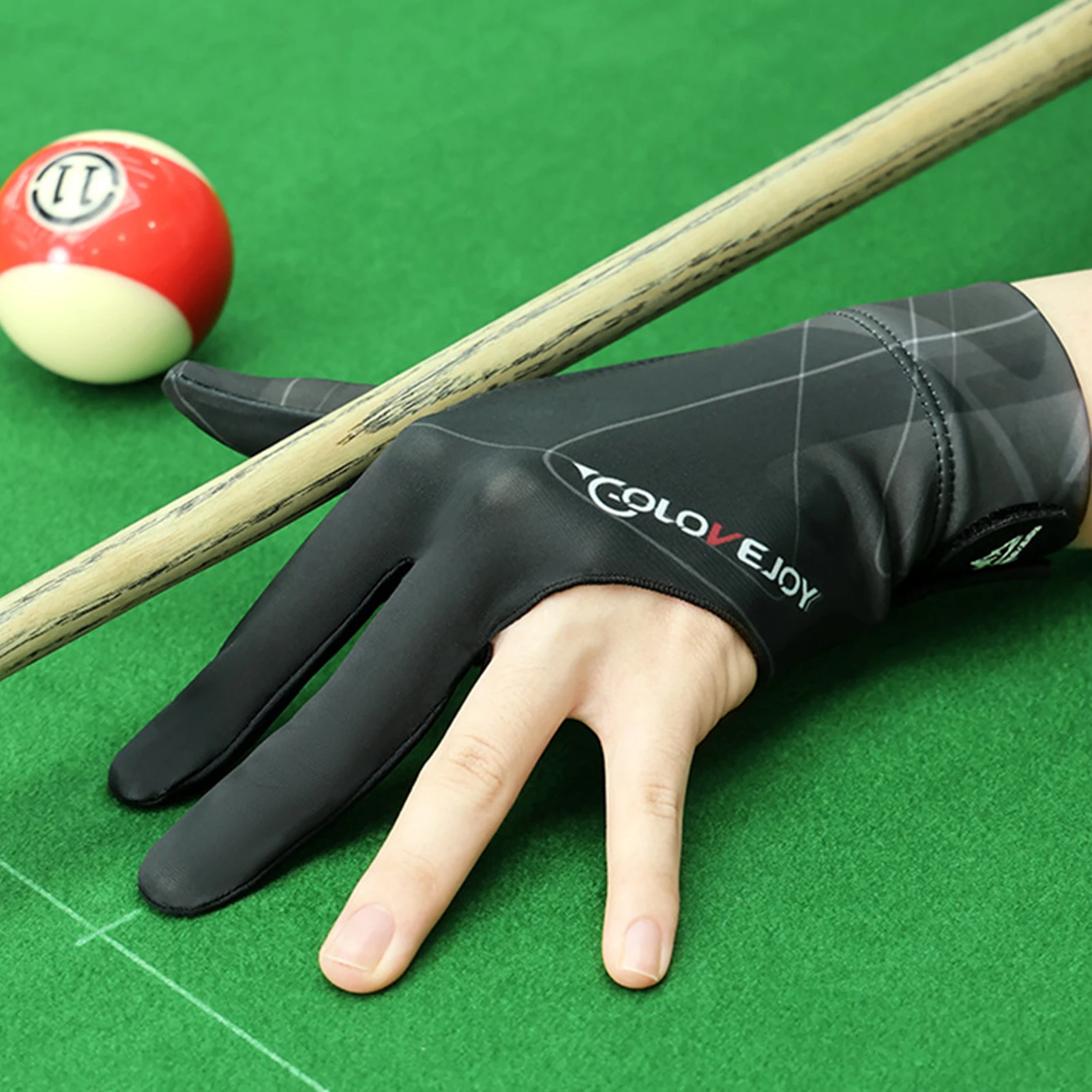 Single piece Billiards Gloves with full finger style polyester spandex Three Finger Billiard Gloves high-elastic billiard gloves