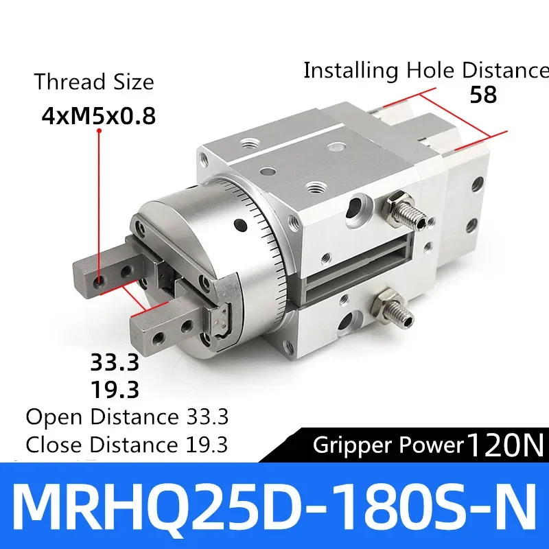 MRHQ16 MRHQ20 MRHQ25 Draaiaandrijvingen Luchtgrijpers Hoekige lucht Pneumatische cilinder Zuigerklauw MRHQ10D-90S-N MRHQ16D-90S-N