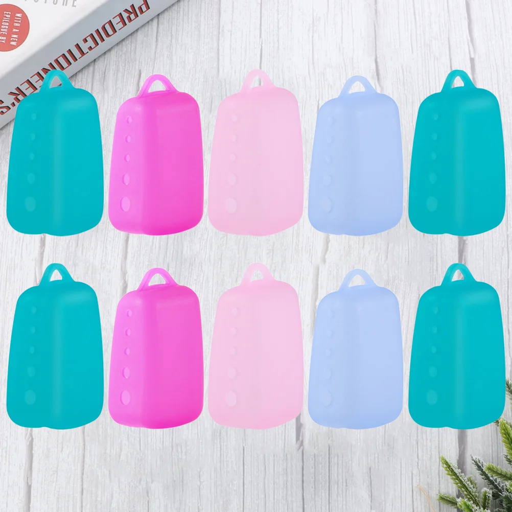 10 قطع من أغطية حماية لفرشاة الأسنان بتصميم مجوف يسمح بمرور الهواء للسفر والأنشطة الخارجية ومحمولة ومريحة بلون عشوائي #2