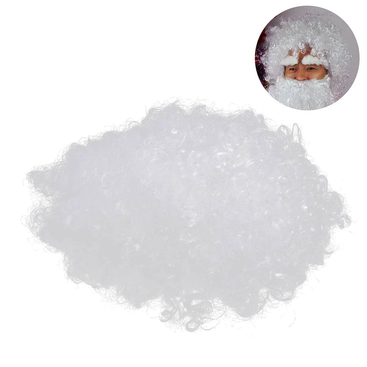 

Christmas Santa Claus Curly Hair Fiber Costume Accessory for Kids Adults Party Carnival Christmas Eve New Year