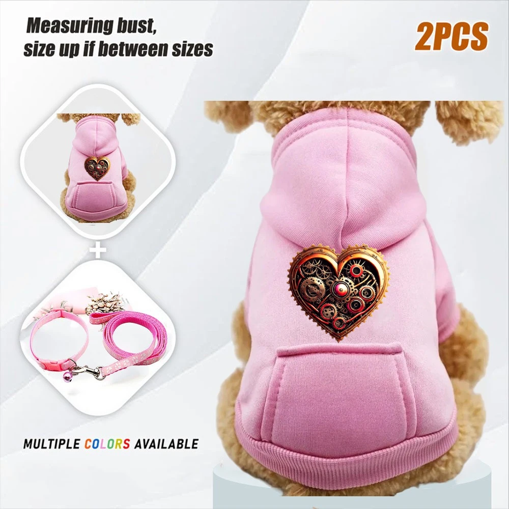 2PCS Autumn and Winter Sweater Cowboy Pocket Two-legged Clothes Sports Wind Pet Clothes Dog Cat Pet Clothes Supplies