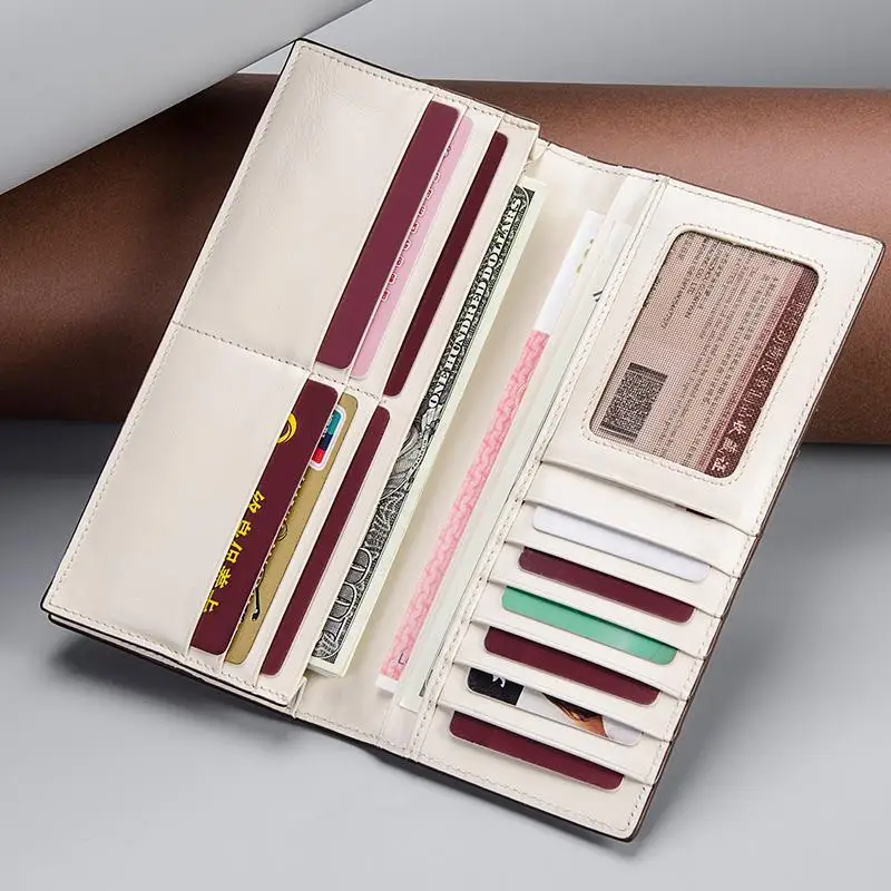 New Fashion Business Men's Long Luxury Wallets Male Snakeskin Real Genuine Leather Cash Purses Clutch Men Card Holders
