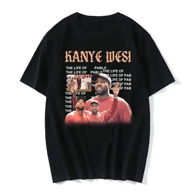 ROCK BAND. Men's Best Black T Shirt Kanye AMD West Concert Short Sleeve Pattern Design Gift Memorial