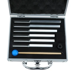 6Pcs Tuning Fork Medical Sound Healing Set(UT 396 Hz, RE 417 Hz, MI 528 Hz, FA 639 HZ, SOL 741 HZ, LA 852 HZ) with Aluminum Box