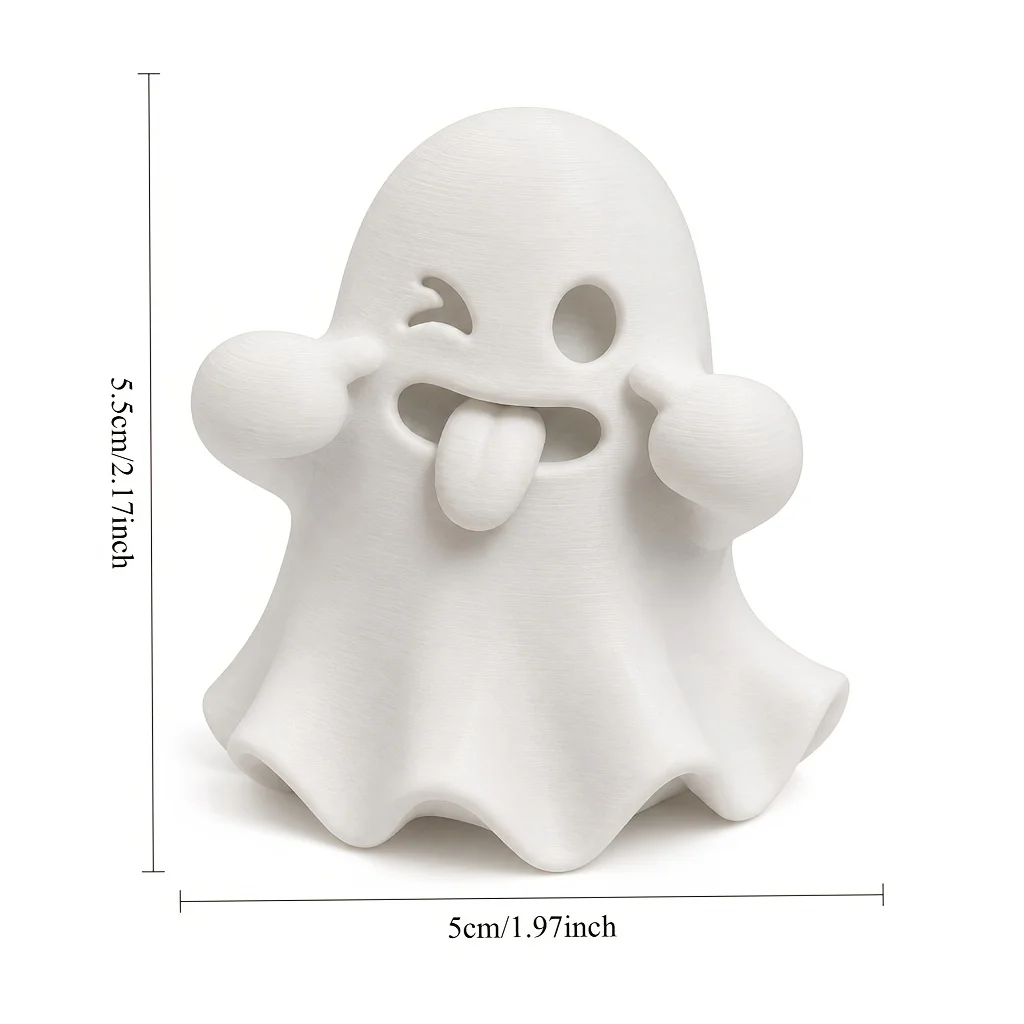 2er-Pack verspielte und niedliche Geisterfiguren, kreative Halloween-Dekorationen, heilende Mini-Ornamente, geeignet für die Dekoration von Home-Office-Schreibtischen, tolles Weihnachtsgeschenk – Detail 1