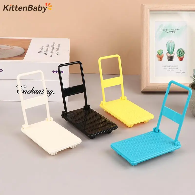 1Pc Mini 1/12 Miniature Dollhouse Supermarket Shopping Cart Trolley Parcel Trailer Pretend Play Doll Food Drink Accessories Toy