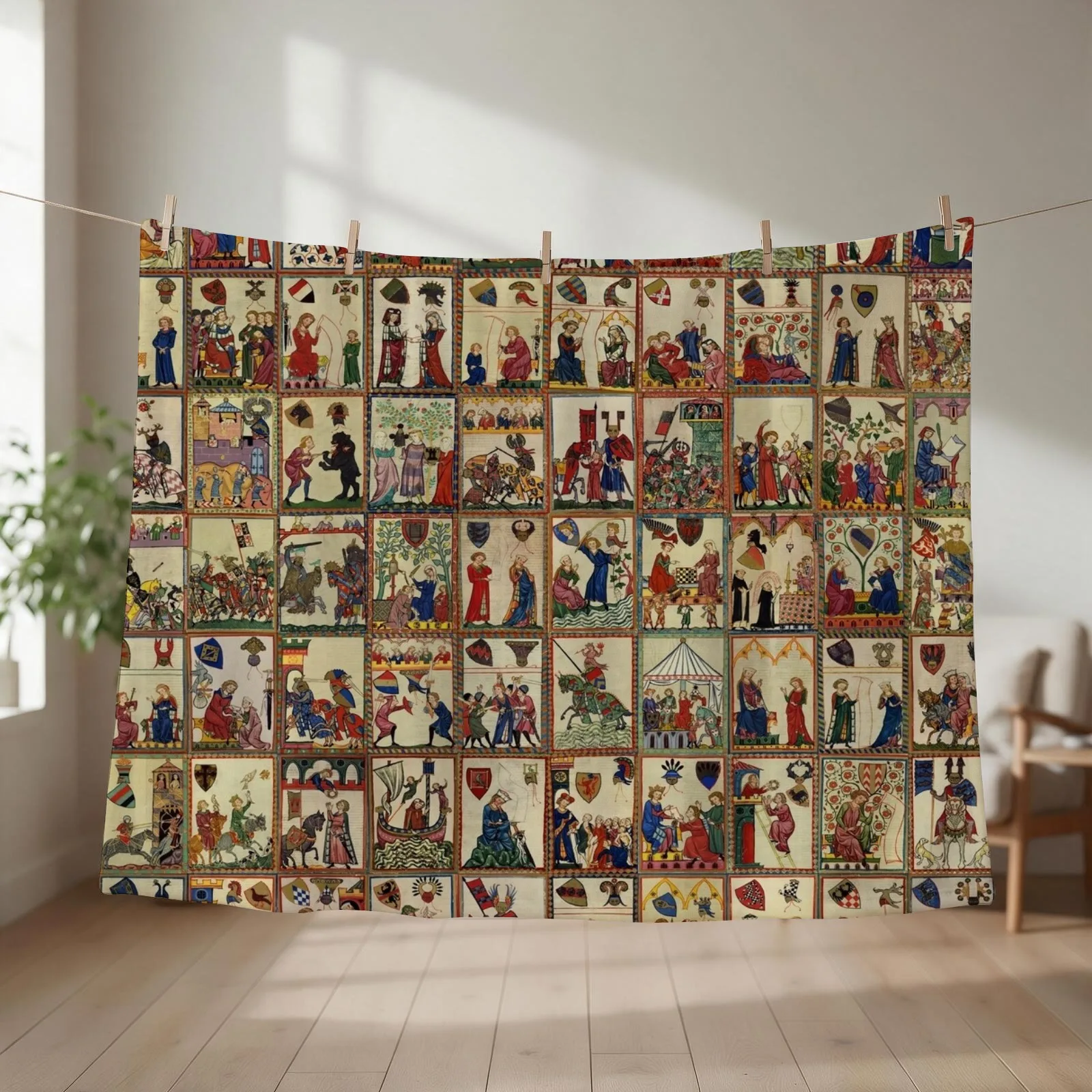 Codex Manesse Throw Blanket couch cozy soft plush fuzzy picnic outdoor blanket