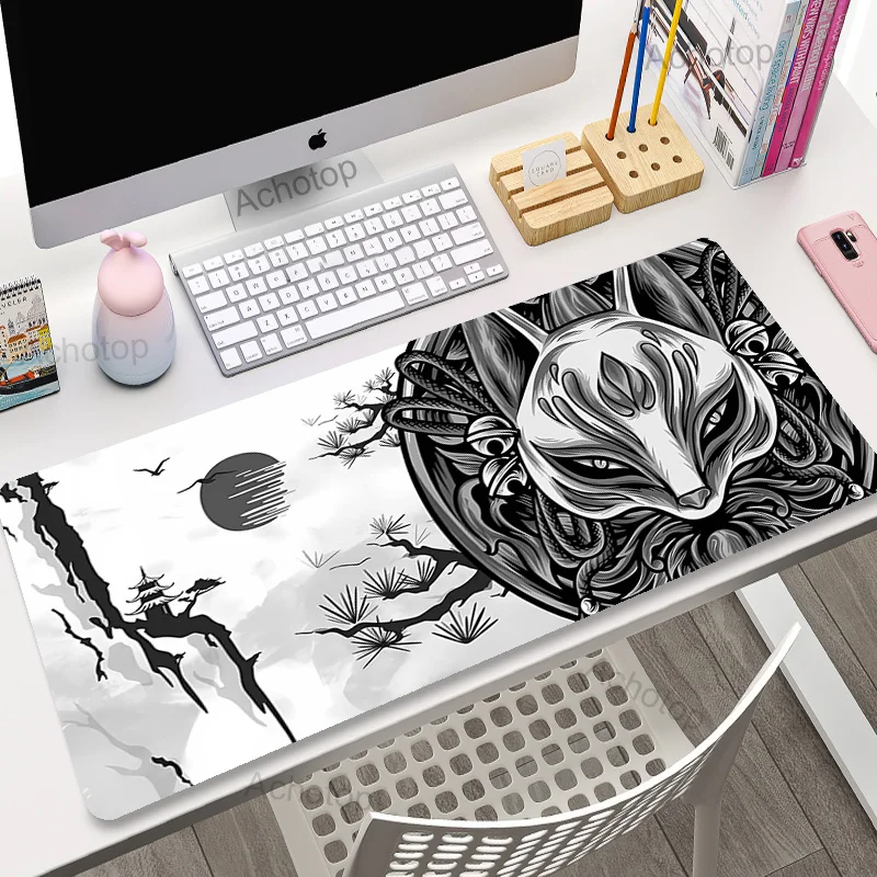 

Fox Spirit 400x900mm XXL Lock Edge Mousepad Large Gaming Desk Mat Keyboard Mats Mouse Mat Black Art Desk Pad For Gift Mouse Pad