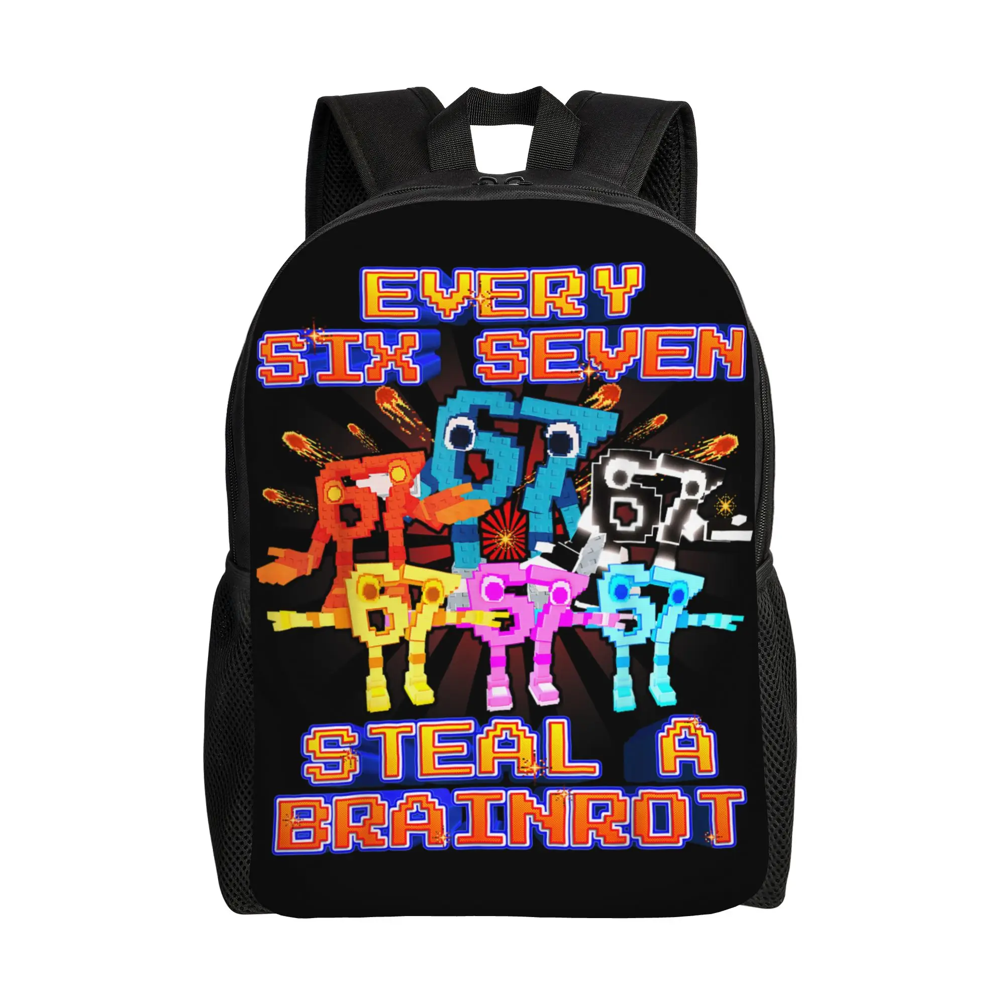 

Рюкзак для студентов и школьников из полиэстера, прочный, милый, с забавным дизайном, в стиле 67 Six Seven 6-7