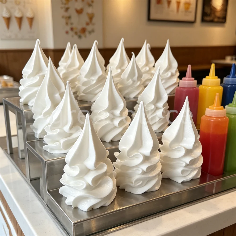 

2.3inch White Original Flavor Milk Ice Cream Popular DIY Handmade Toys Play Window Display Sample Gift Head Plastic Model Diy