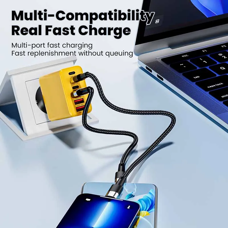 120W USB Charger PD Fast Charging Adapter For Samsung Xiaomi Multi Port USB Type C Super Fast Charger Adaptor For iPhone 15 Pro