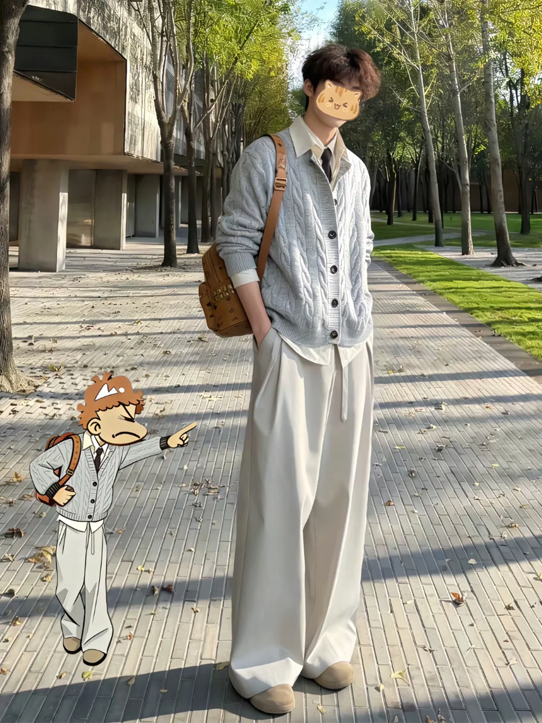 Zhang Linghe Men's Pleated Wide Leg Pants Spring Casual Loose Fit Trousers Cleanfit Micro Flared Knife  Pants