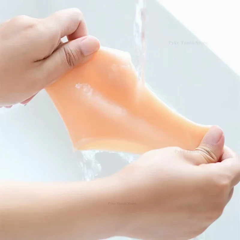 シリコン製かかとプロテクター 男女兼用 足底筋膜炎緩和 インソール かかとパッド 保湿 水ぶくれ/ひび割れ足ケア