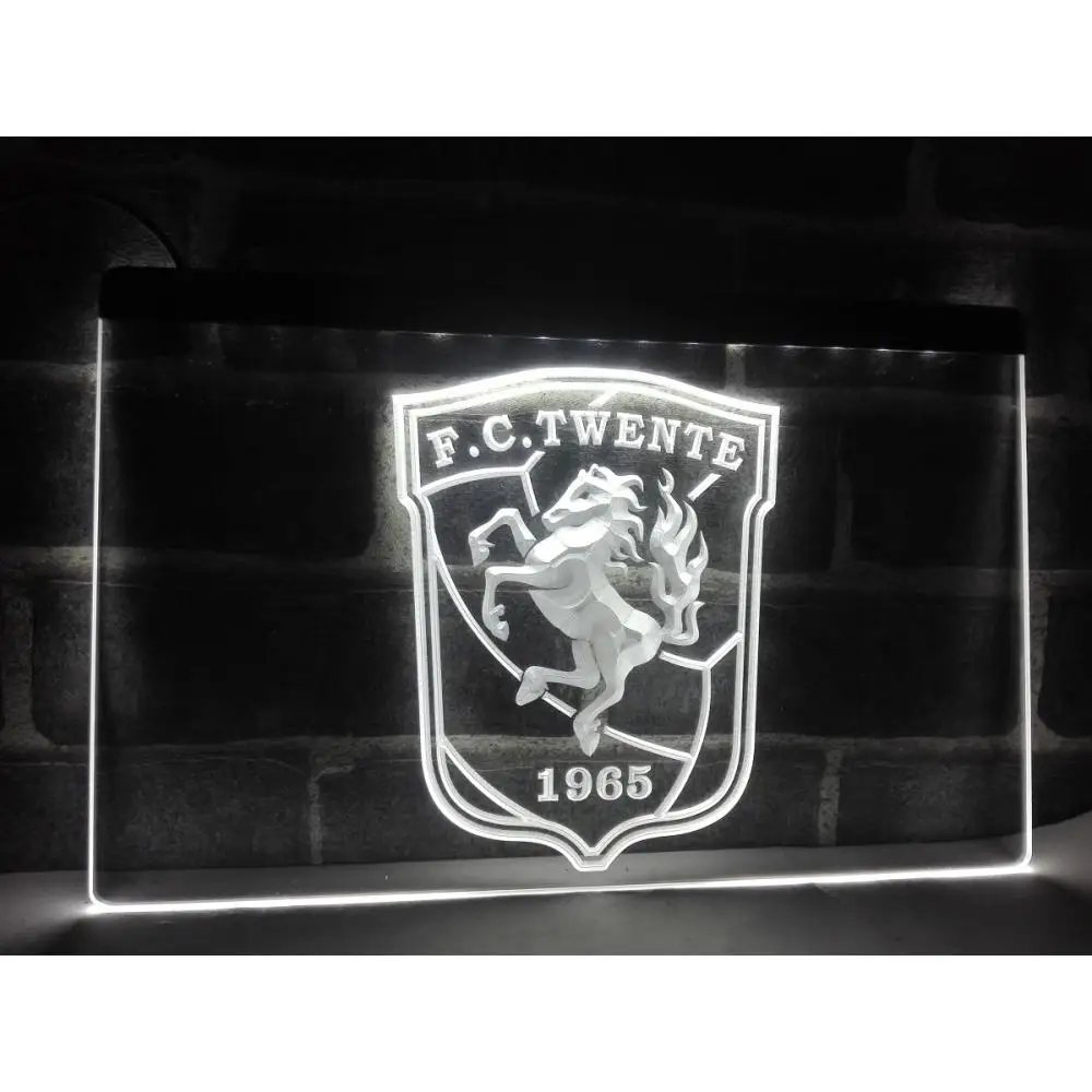 Fc Twente Enschede Eredivisie Football LED Neon Sign-3D Carving Wall Art for Home,Room,Bedroom,Office,Farmhouse Decor