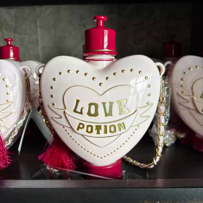 Оригинальная бутылка для воды Universal Studios Harry Potter Love Potion 320 мл, розовая, с ремешком через плечо, для холодных напитков, сувенир, игрушка, подарок