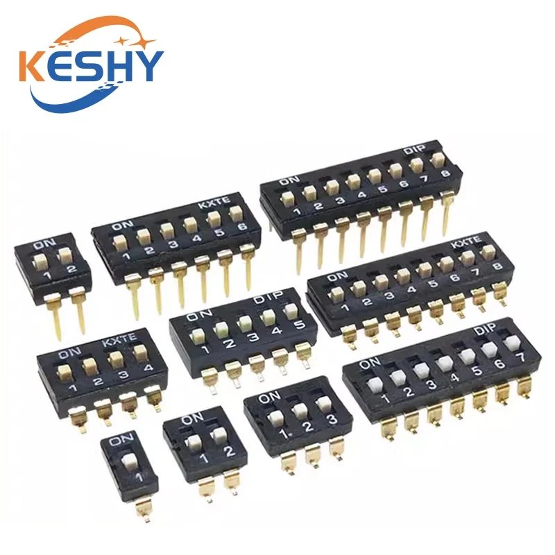 

10pcs/lot Slide Type SMT SMD Dip Switch, 2.54mm Pitch 2 Row 4 Pin 2 Position / 8 pin 4 Position / 16 pin 8 Position