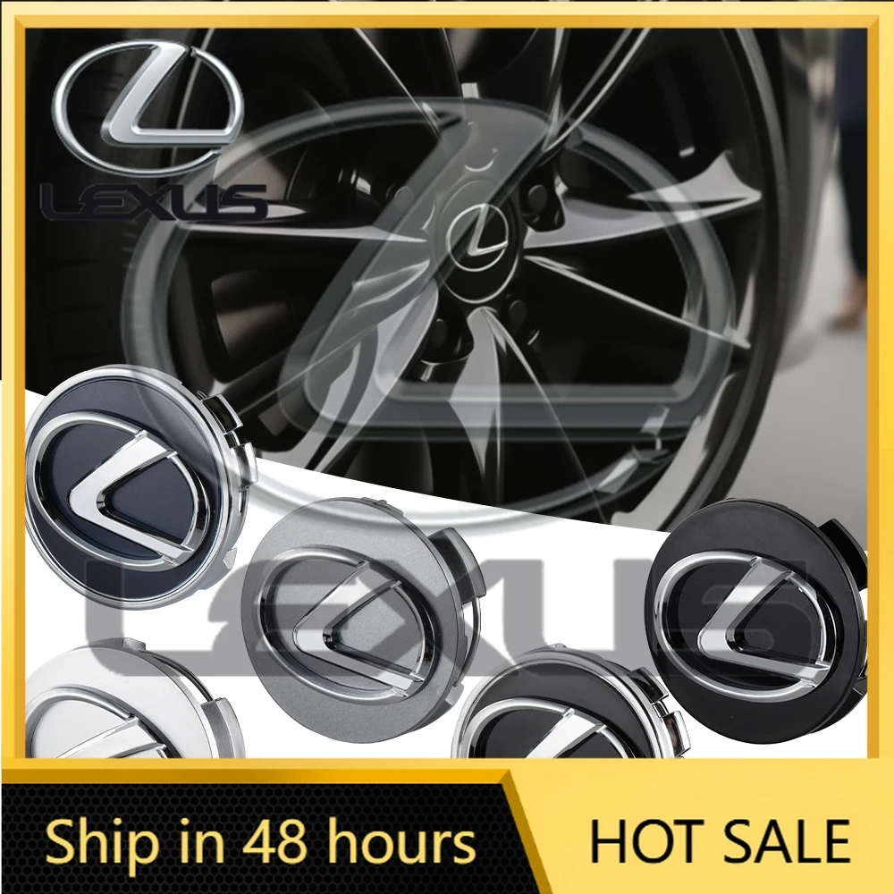 

2026 Hot Interior Stickers 4pcs 60mm Car Wheel Hub Center Caps Covers For Lexus ES RX NX LS UX LM LX GX LC RZ IS CT GS RC HS LBX