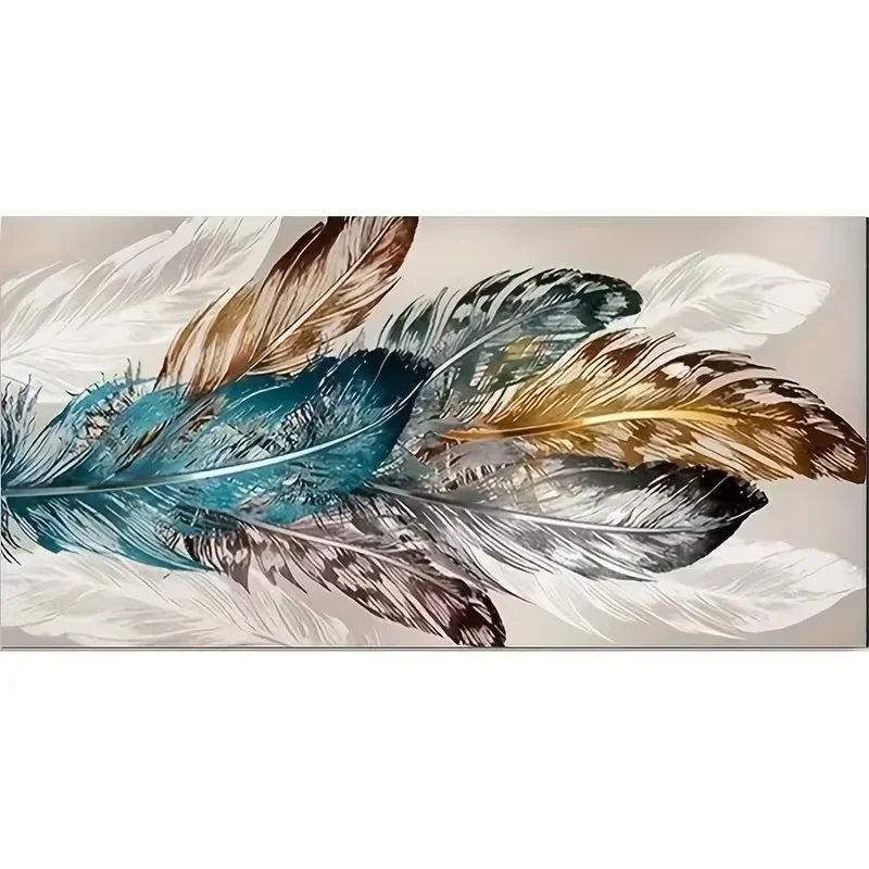 Multiple sizes 1pc frameless Large size Canvas Painting,1pc Colorful Feather Canvas Poster, Art Design, Fashion Home Decor, Gift