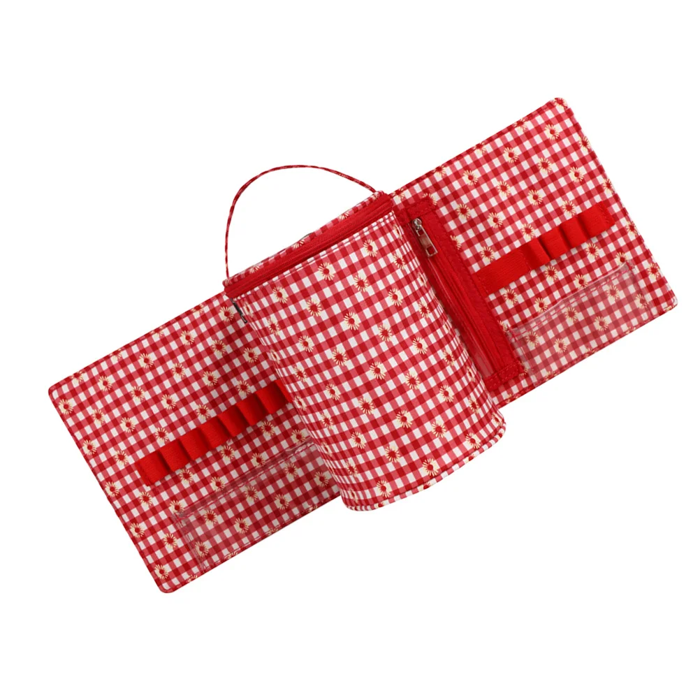 

Crochet Hook Bag Wear-Resistant Polyester Knitting Organizer Portable Yarn Storage Sewing Case Needle Storage Bag for Crochet