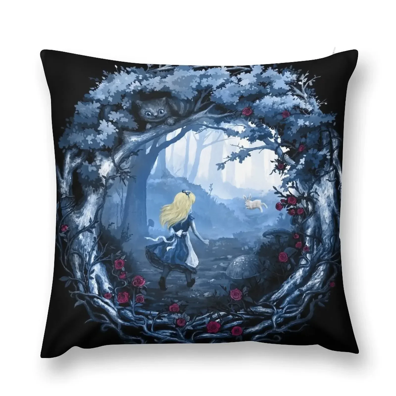 Follow the Rabbit Throw Pillow Pillowcase Cushion Pillow Decor pillow