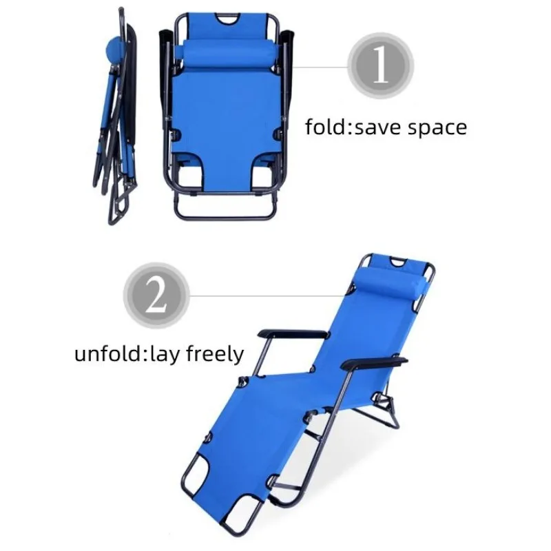 

Outdoor Folding Recliner Backrest Armchair Portable Travel Camping Sun Lounger Garden Chair