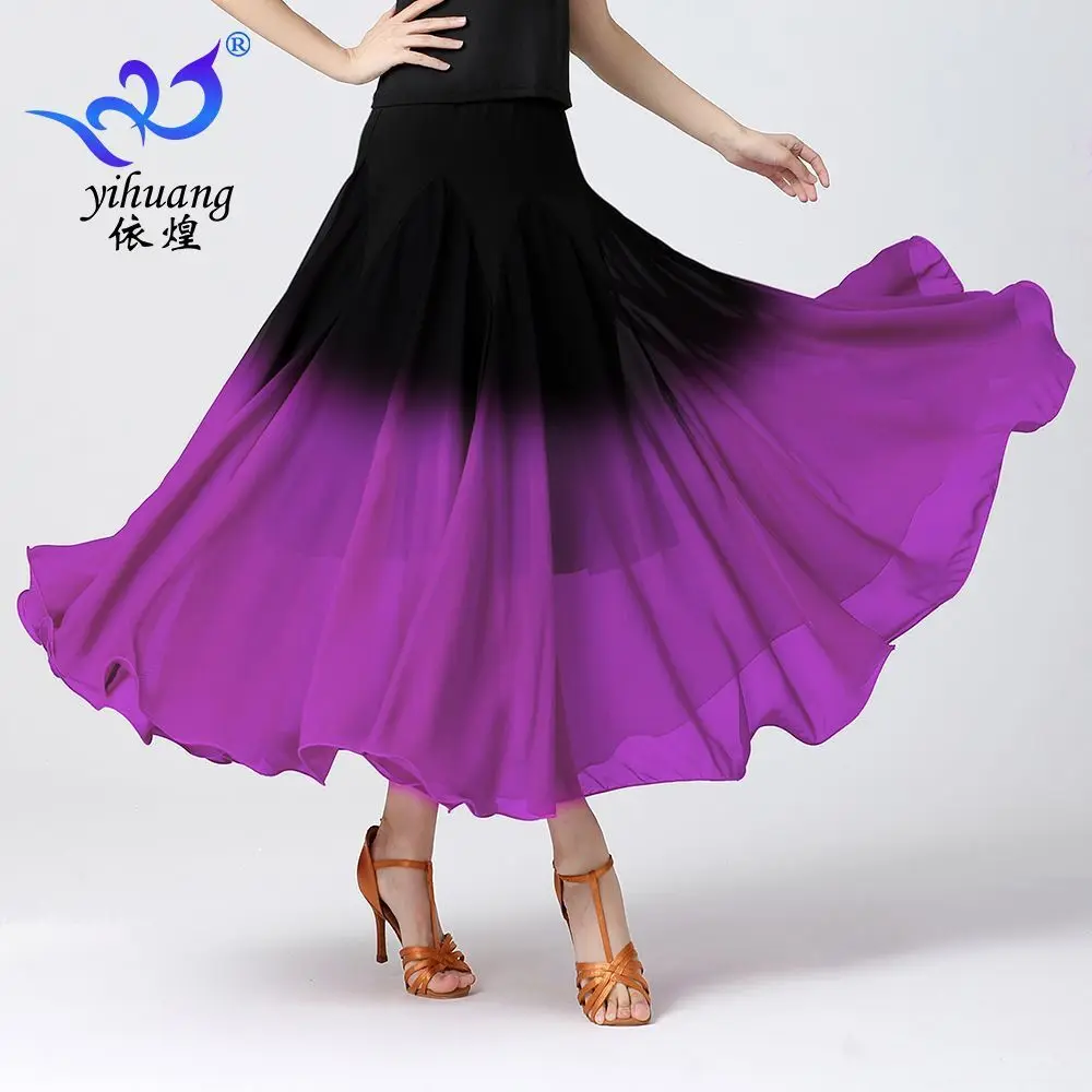 Modern Dance Half Skirt Social Dance Big Swing Skirt Gradually Changing Color Practice Performance Dress Dance Dress Performance