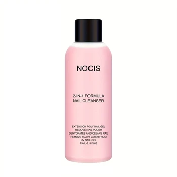 Limpador de gel 2 em 1 para unhas e removedor de esmalte, solução profissional deslizante para unhas em gel poli e gel LED, fórmula antiaderente,