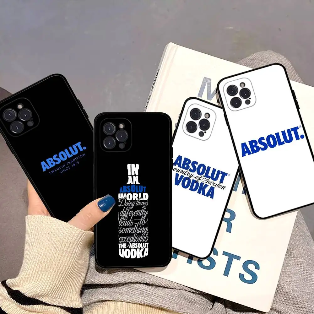 Funda para iPhone 17 16 15 14 11 12 13 Pro Max Plus con Diseño Artístico de Vodka Absolut, Estilo Moderno