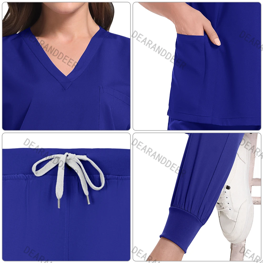 Uniforme da lavoro per salone di bellezza da donna sabbiatura clinica pantaloni da corsa ad asciugatura rapida medico infermiere set infermieristico medico chirurgico