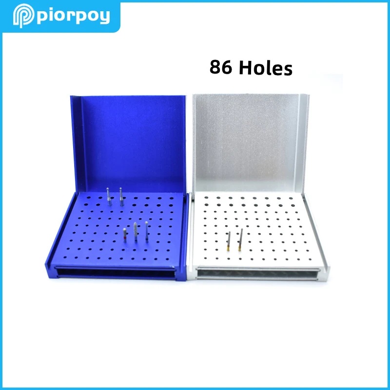 Dental 86 Holes Burs Holder Stand Sterilization Nails Organizers Dentistry Burr Storage Box Odontologia Block Drilling Case