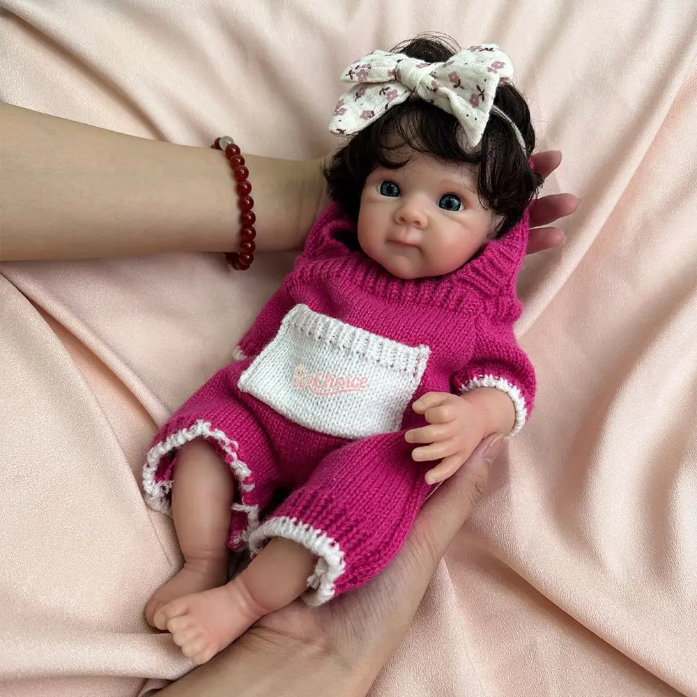 

30 см Коллекционная силиконовая кукла реборн с укорененными волосами, ручная роспись, реалистичная Rebirth Bebe для рукоделия и праздничных подарков