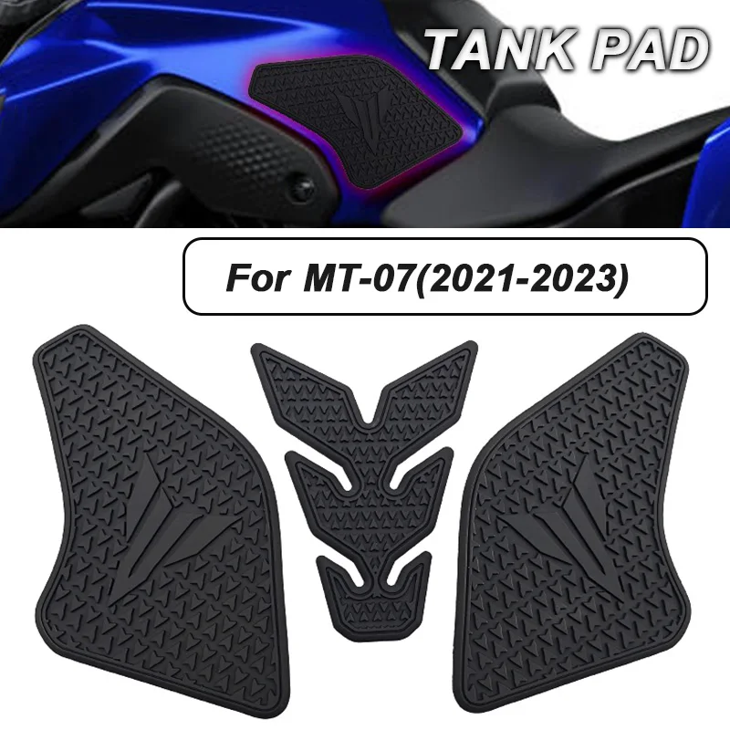 

tank pads For Yamaha MT 07 mt07 MT07 mt 07 2021-2023 Motorcycle tank sticker pad non-slip side fuel Rubber waterproof stickers