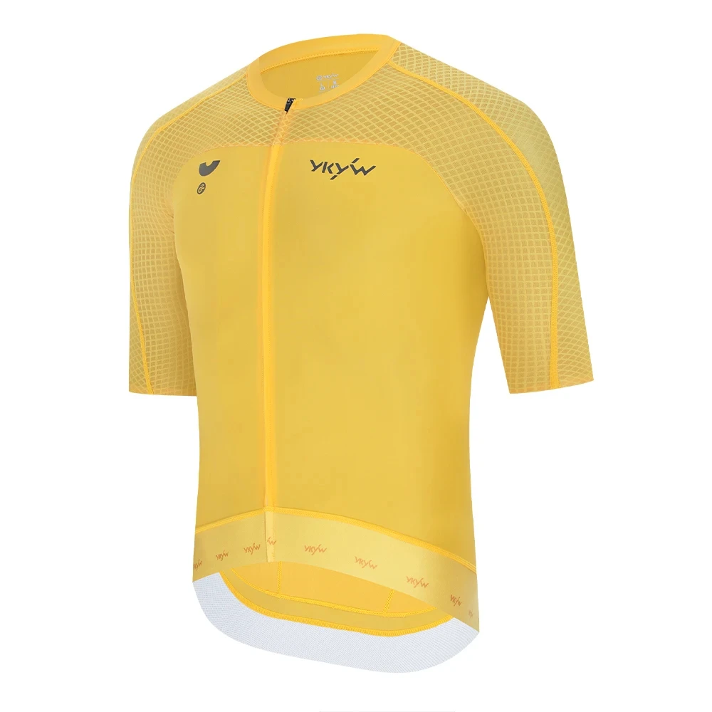 YKYWBIKE Herren Sommer-Radtrikot 3D-Schnitt Raglan-Ärmel Schnelltrocknend Atmungsaktiv Leichtes Rennrad-Trikot Hautfreundliches Oberteil – Detail 23