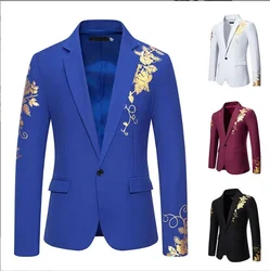 Traje ajustado informal de boda para hombre, estampado