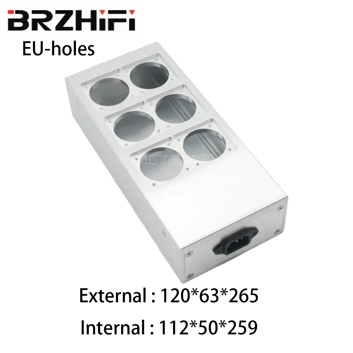 BRZHIFI Home Audio US Standard Wzmacniacz Podwozie Prosty aluminiowy standard UE Trwały zasilacz Skrzynka drukowana Gniazdo zasilania DIY