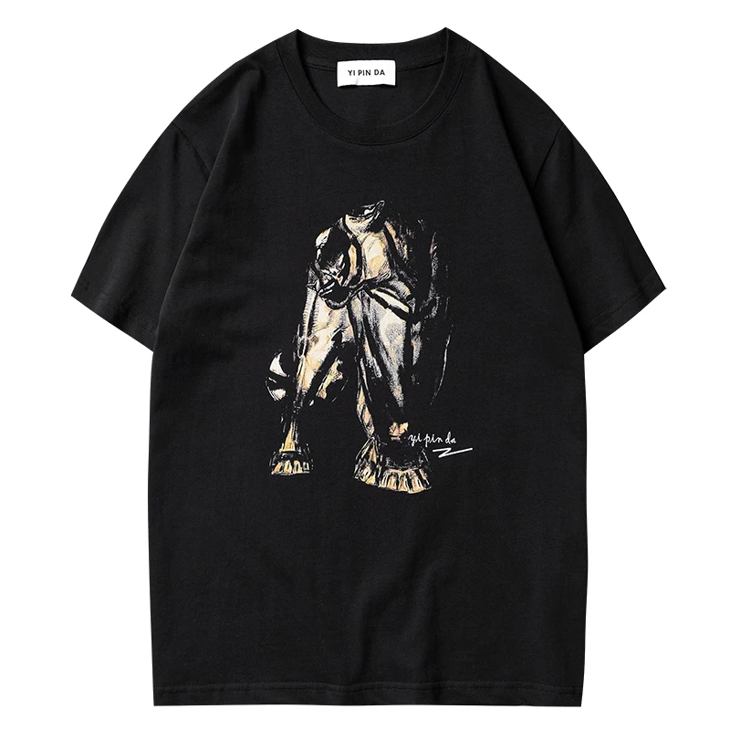 

Мужская футболка Kornit с прямой печатью на ткани, свободного кроя, с коротким рукавом, модная, повседневная, дышащая, хлопковая, в стиле хип-хоп