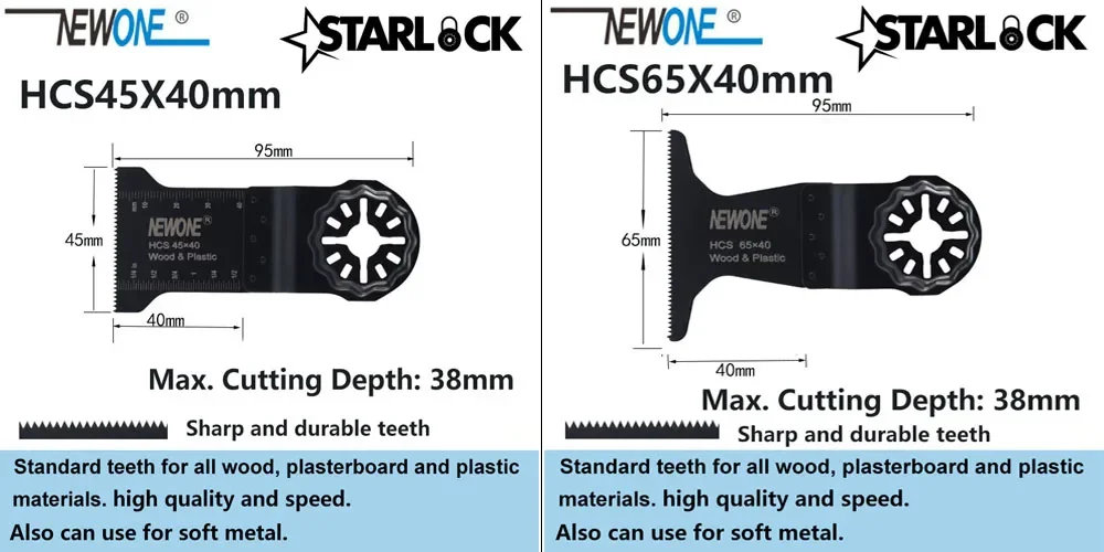 NEWONE-herramienta múltiple Compatible con Starlock, hojas de sierra semicírculo de lijado, herramientas oscilantes, HCS10mm/20mm/32mm/45mm/65mm