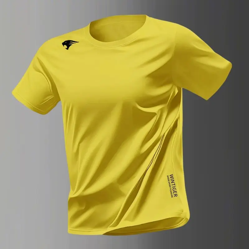 Schweißableitende Schnelltrocknende Herren-Laufshirts für Feuchte Sommertage Eisseide Atmungsaktive Mesh-Sportoberteile UV-Schutz – Detail 4