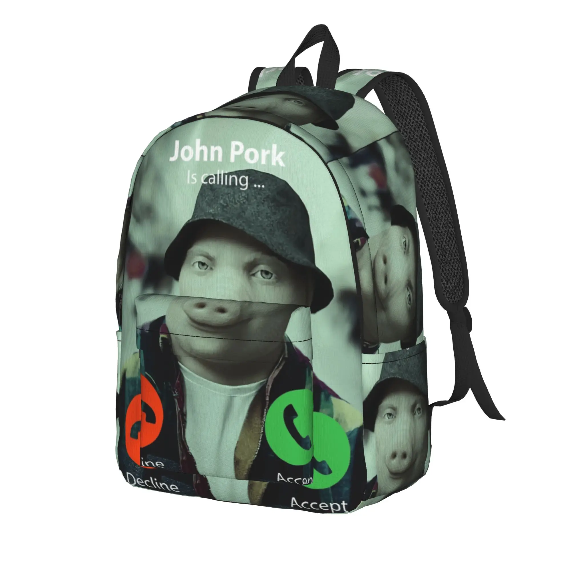 John Pork Is Calling  Backpack  Kawaii Backpacks Women Men Daily Big School Bags Custom Rucksack